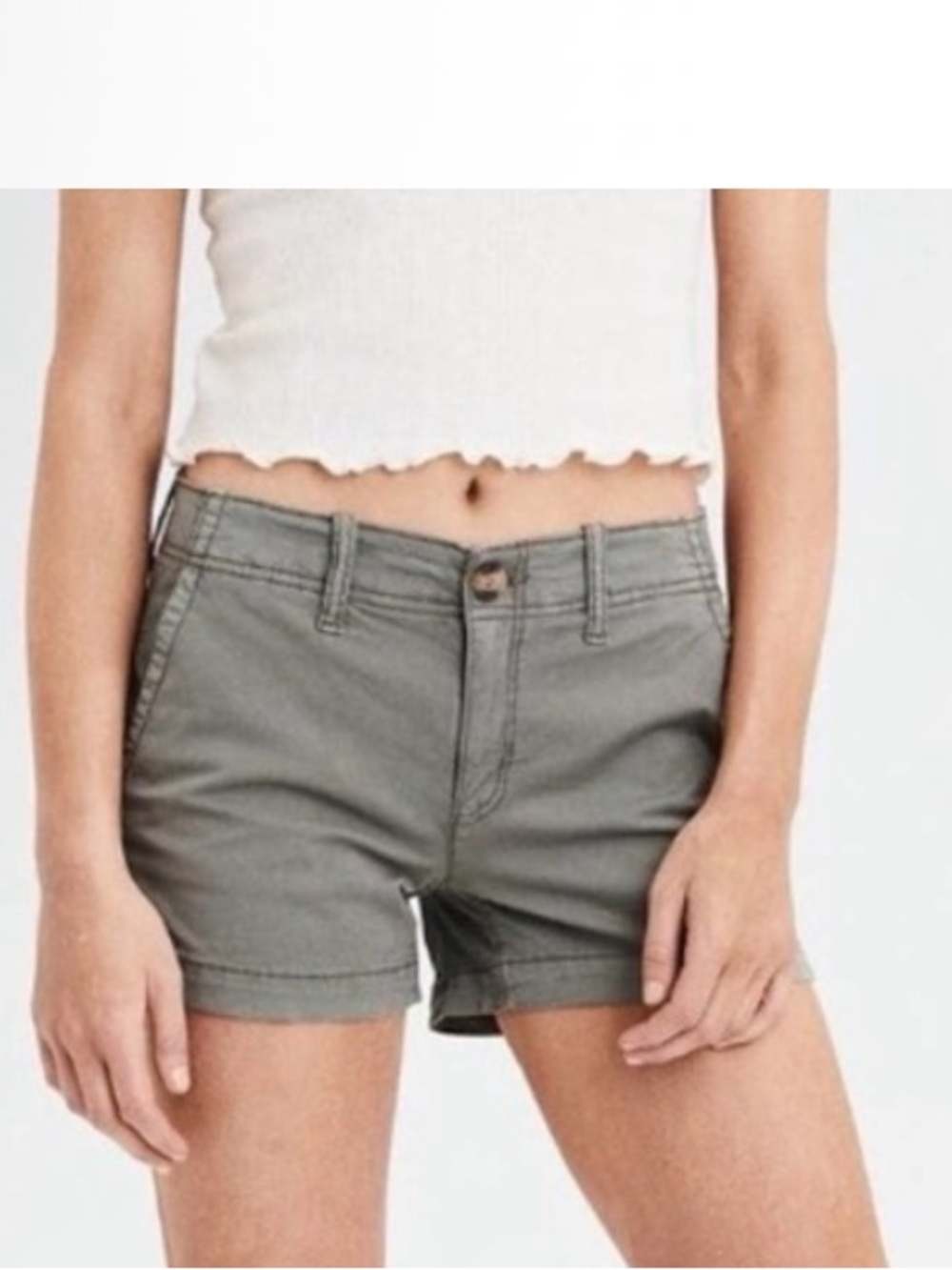 American Eagle Outfitters Olive Green Chino Bermuda Shorts